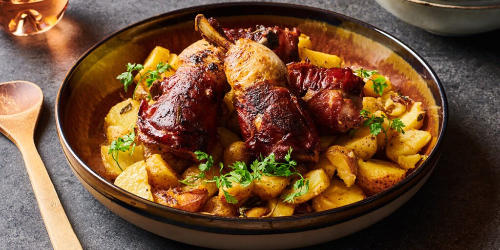 Chicken Saltimbocca on Spiced Potatoes