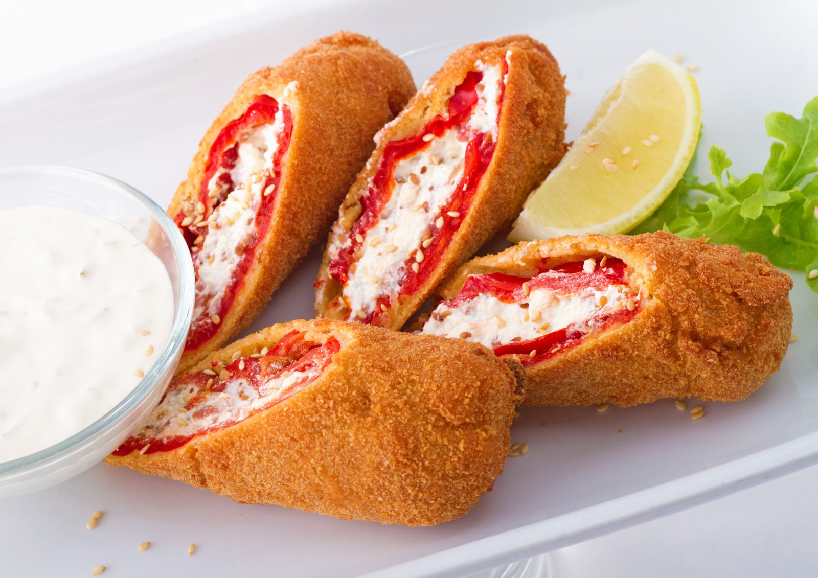 Breaded Pepper Stuffed with Cheese